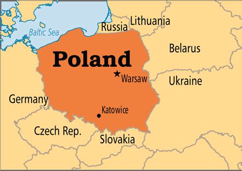 map of poland and bordering countries europe